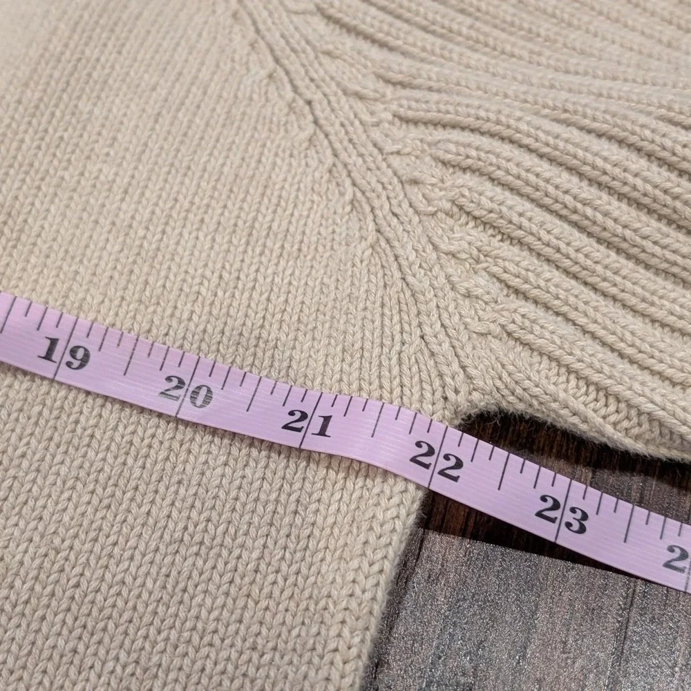 Timberland Sweater Mens XL Fits L Beige Cream Cotton Raglan‎ Ribbed Crewneck Y2K